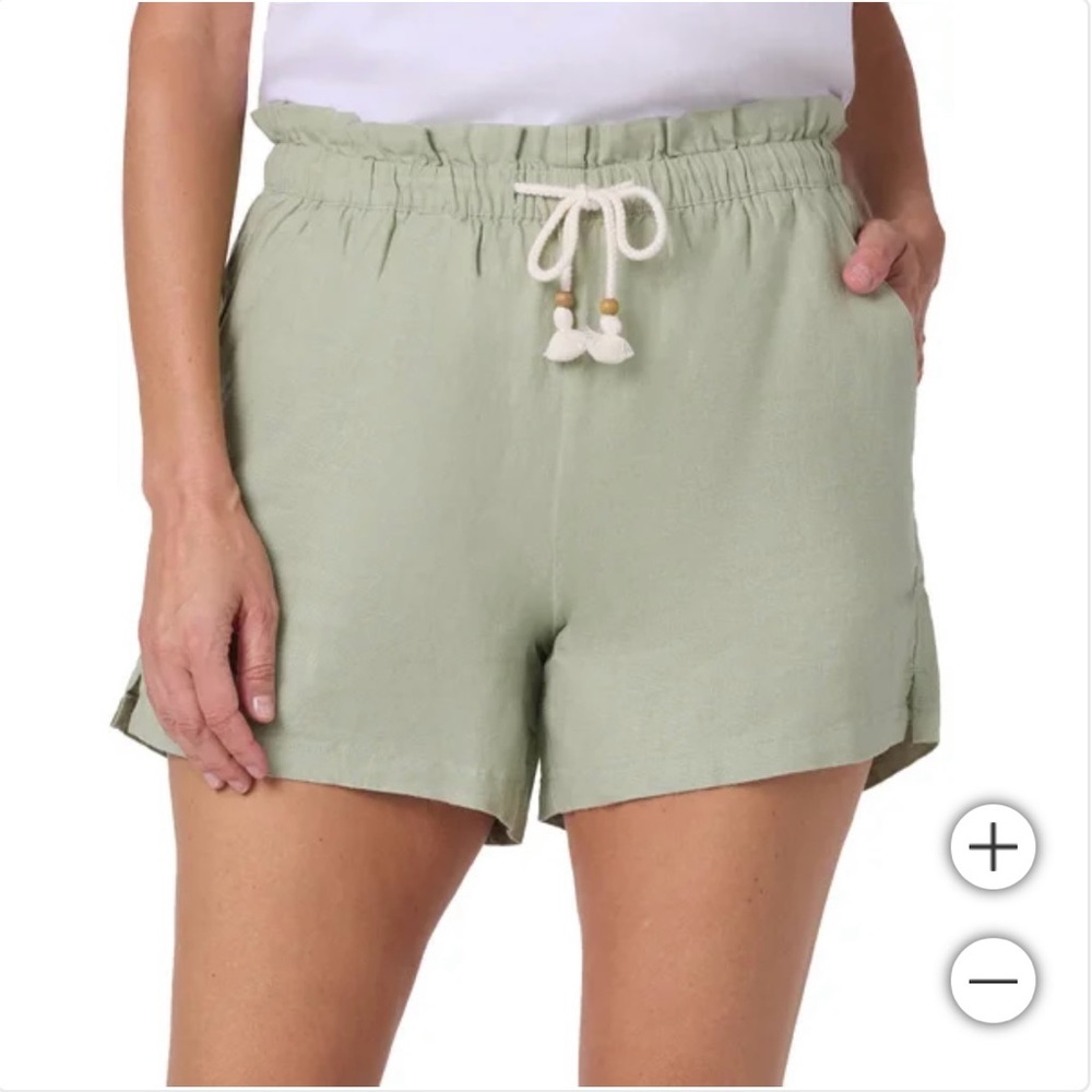 Hang Ten Sage Green Women's Linen/Rayon XXL (16-18) Shorts‎